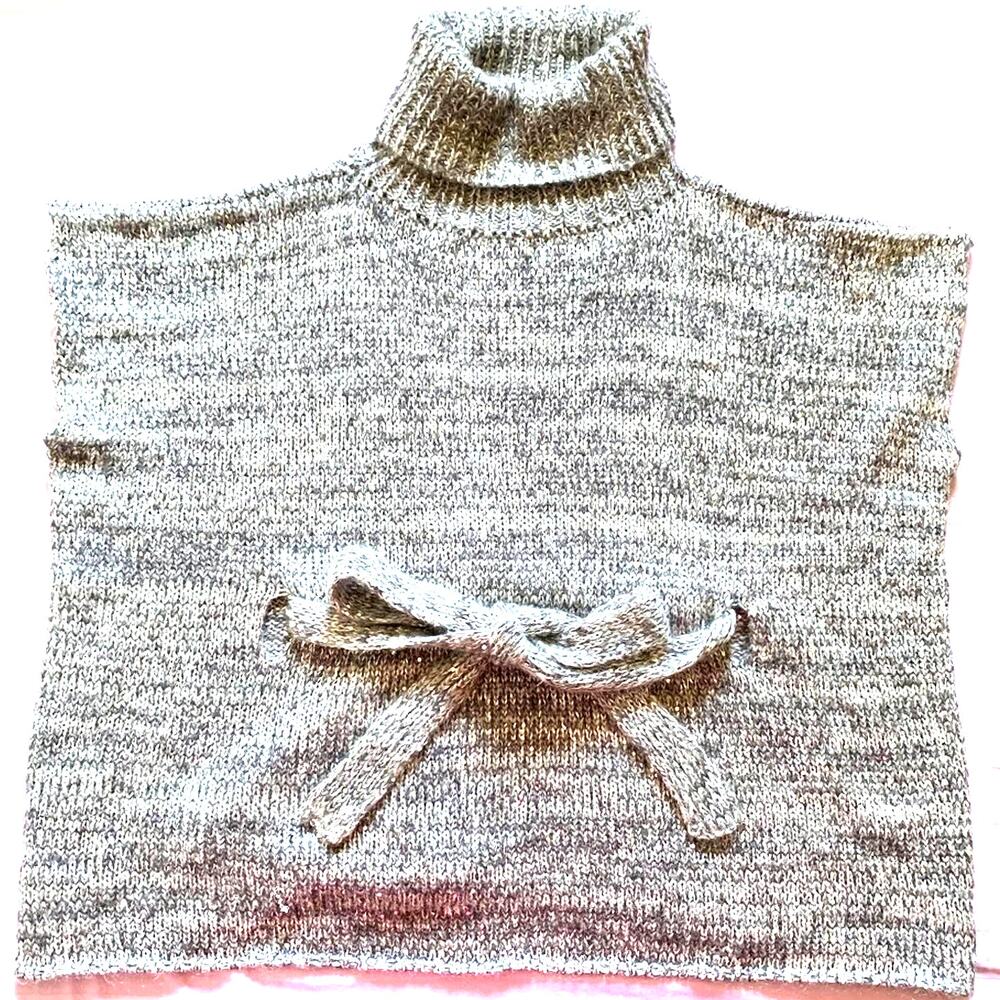 Lafayette Collection Silver/Grey Belted Poncho OS